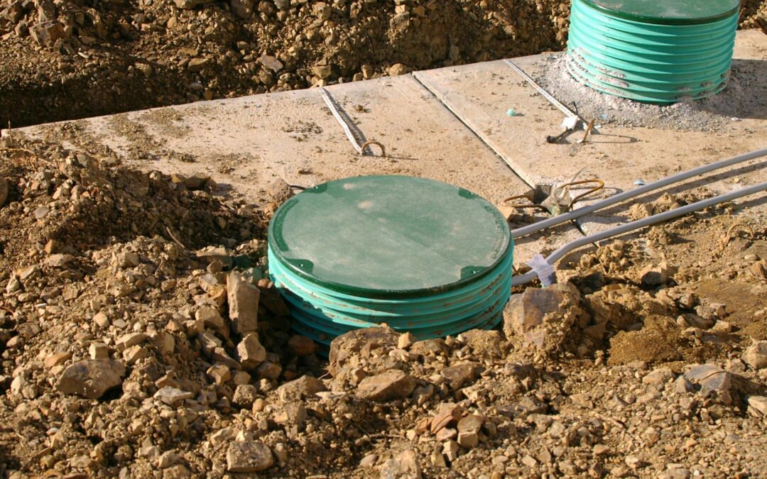 A septic system in need of septic system maintenance.